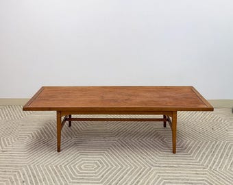 Drexel MCM Coffee Table Circular Dowel Inlay Vintage Mid-Century Modern