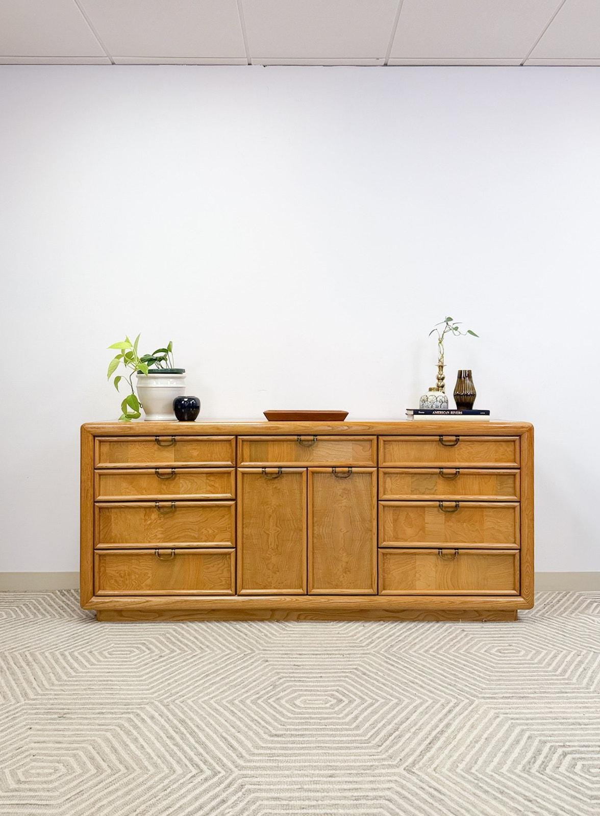 gold inlay dresser Scroll Vine Bone Inlay 6 Drawer Dresser Grey main image 0