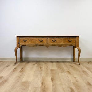 Rare Handmade Inlaid Solid Pine Organic Modern Designer Console Table