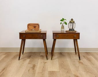 Pair of Vintage Atomic Nightstands Retro Bedside Tables MCM End Tables