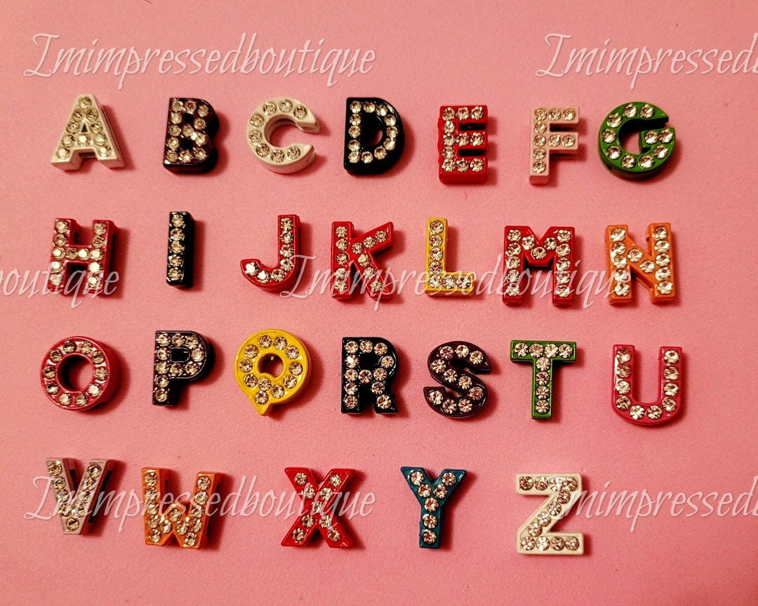 Bling Rainbow Letter Shoe Charms AZ Etsy