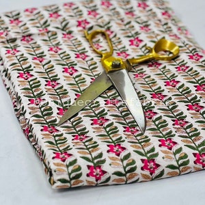 Tessuto di cotone stampato a mano: voile floreale indiano, morbido e traspirante