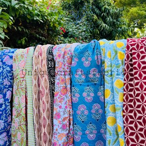 Hand Block Print Cotton Scarf: Indian Sarong Pareo - Summer Beach Cover-Up