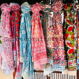 Sciarpa di cotone stampata a mano: pareo indiano Sarong