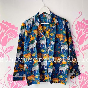 Handmade Jungle Print Cotton Pajama Set