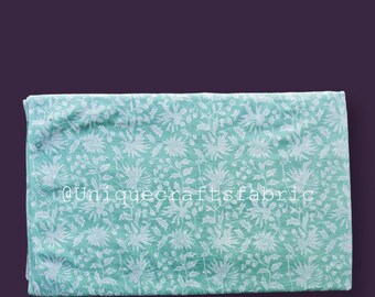 Floral Cotton Fabric By The Yard: Indian Hand Block Print
