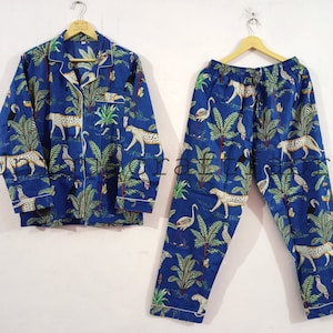 Animal Print Cotton Pajama Set: Bridal Party Sleepwear