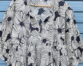 Hand Block Print Cotton Midi Dress: Bohemian Summer Dress