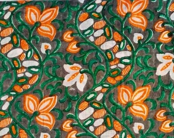 Hand Block Print Cotton Fabric: Ethnic Indian Sewing Material