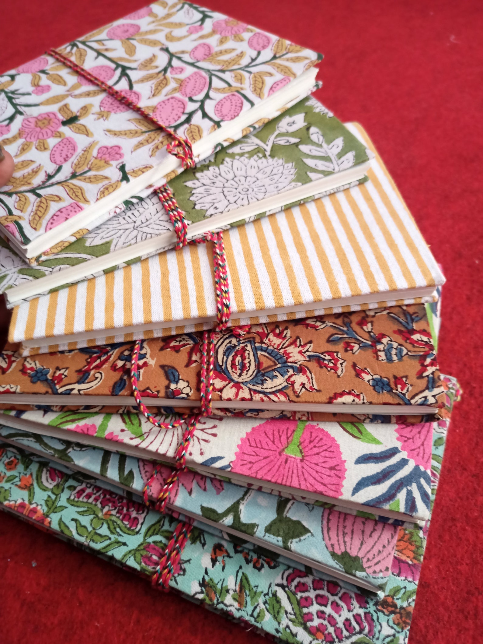 5 Handmade Indian Hand Block Print Note Book, Handmade Diary, Note Book ...