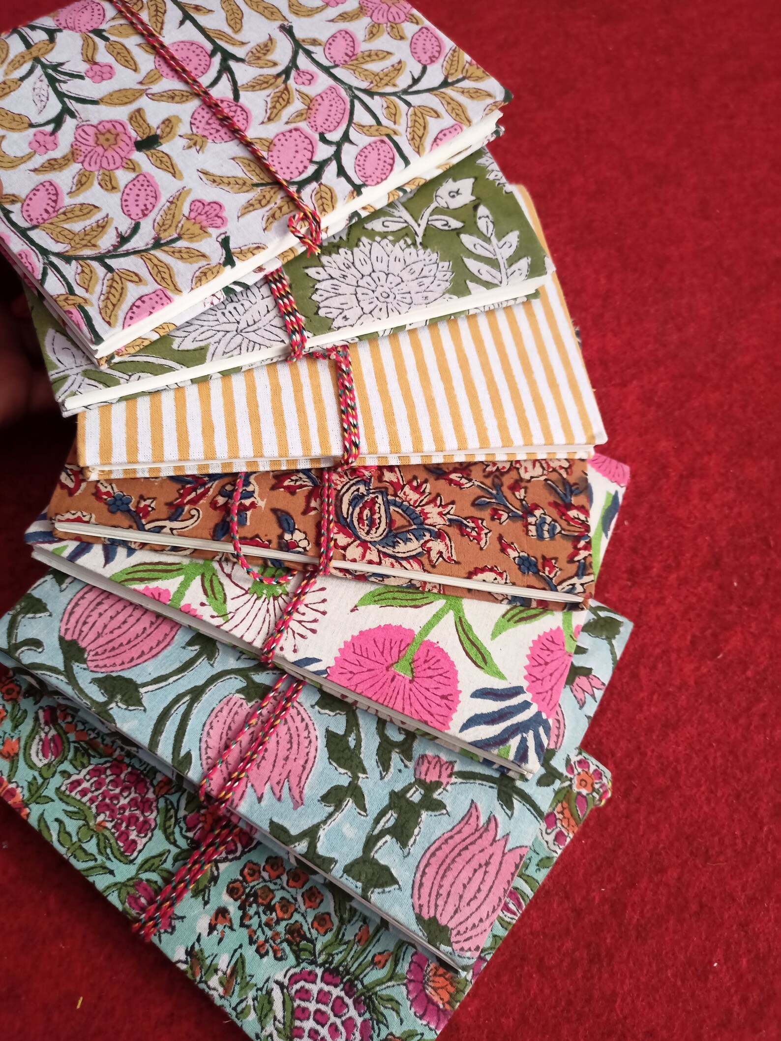 5 Handmade Indian Hand Block Print Note Book, Handmade Diary, Note Book ...