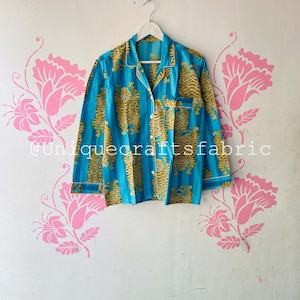 Printed Cotton Pajama Set, Beach Party PJs, Bridesmaid Gift