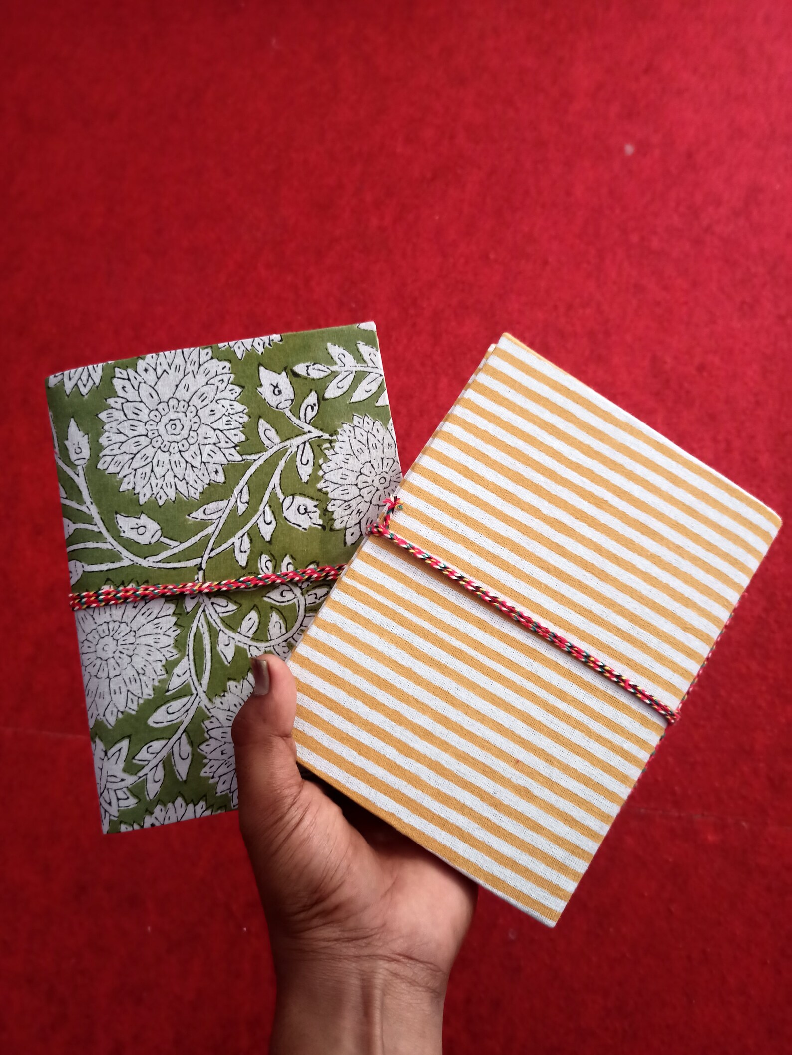 5 Handmade Indian Hand Block Print Note Book, Handmade Diary, Note Book ...