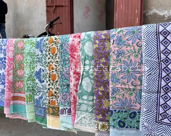 Hand Block Print Cotton Sarong, Lightweight Floral Bikini Wrap