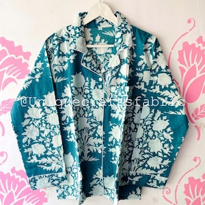 Ensemble pyjama fleuri en coton, pyjama indien servante