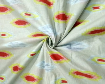 Ikat Print Cotton Fabric: Indian Hand-Printed Sewing & Upholstery Fabric