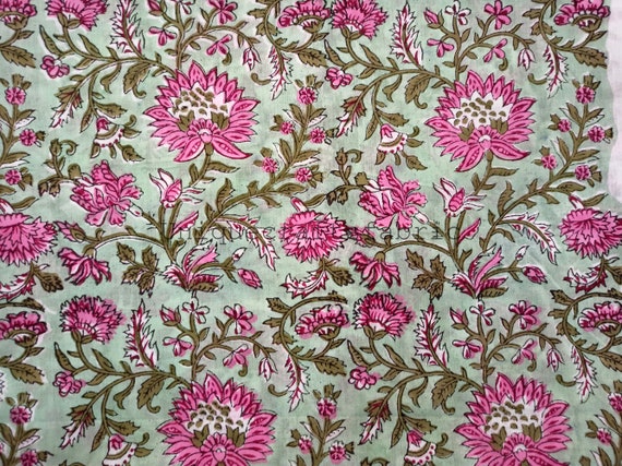 Beautiful Indian Soft Cotton Fabric, Floral Hand Block Print Fabric, Sewing  Fabric, Crafting Fabric, Upholstery Fabric by the Yard -  Norway