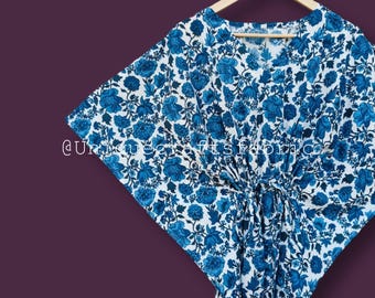 Floral Print Cotton Caftan: Handmade Summer Maxi Dress