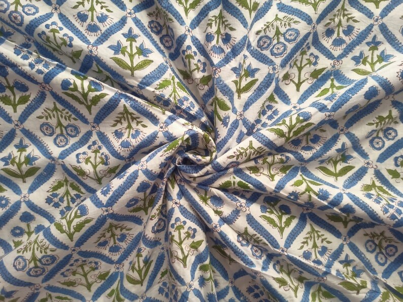 Indian Block Print Fabric Cotton Fabric Indian Fabric Soft Etsy
