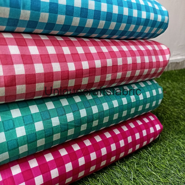 New Check Print Fabric, Soft Cotton Fabric, Dressmaking Fabric, Upholstery Fabric, Handmade Fabric, Sewing Fabric, Kids Fabric By The Yard