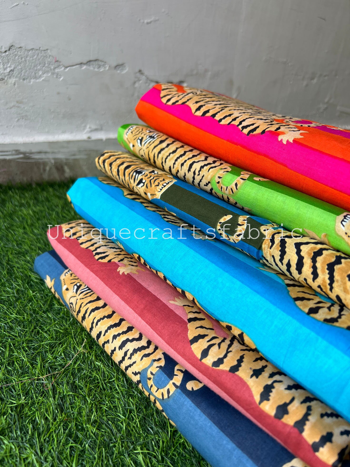 New Tiger Print Fabric Soft Cotton Fabric Hand Printed Etsy