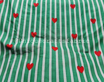Mini Heart Print Cotton Voile Fabric: Lightweight Sewing & Crafting