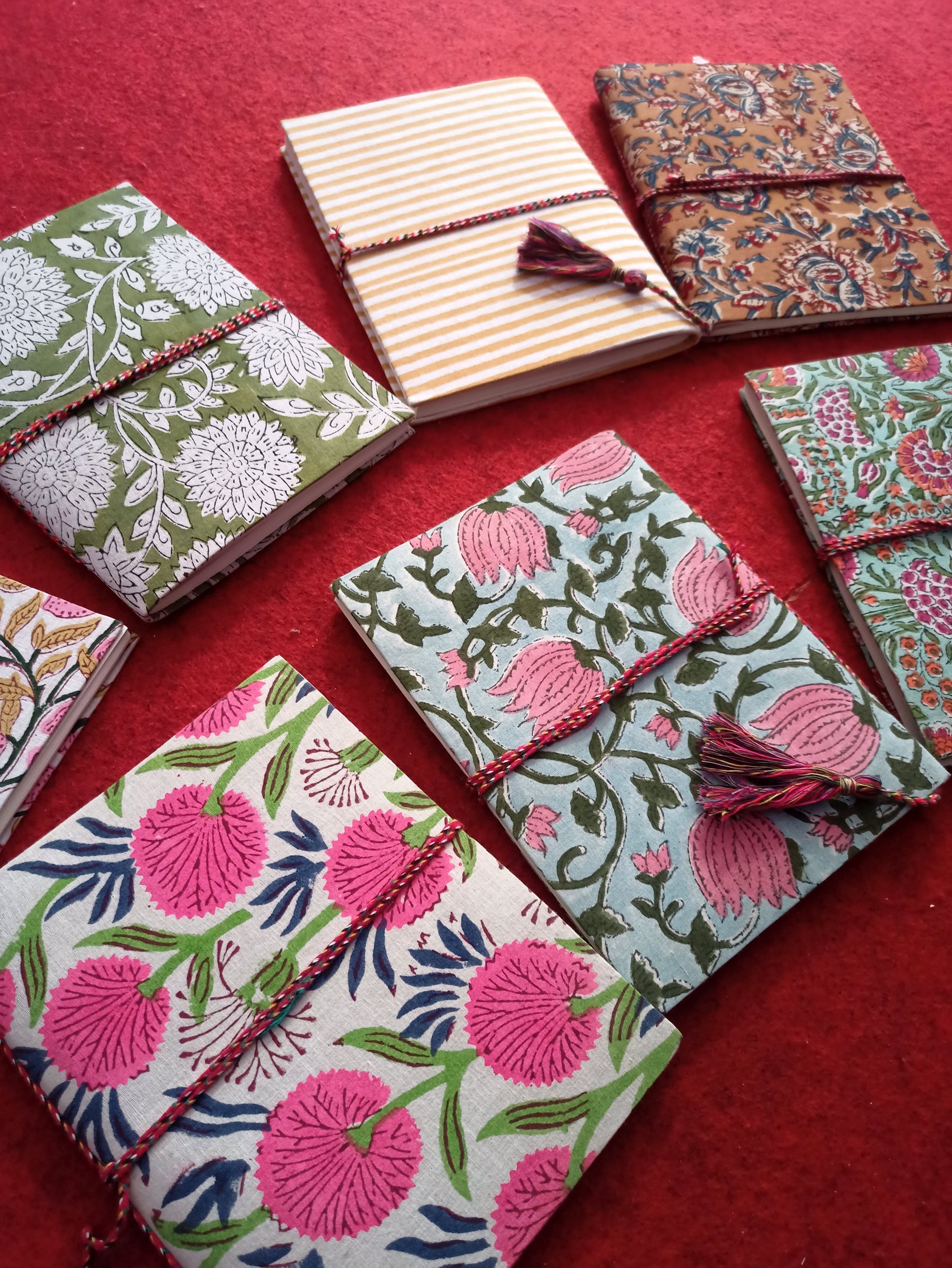 5 Handmade Indian Hand Block Print Note Book, Handmade Diary, Note Book ...