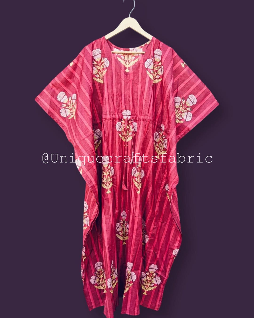 New Cotton Handmade Boota Print Kaftan, Bridal Party Wear Caftan ...