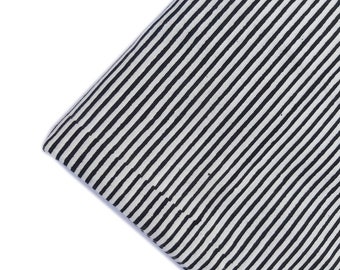 Black Stripe Cotton Fabric: Hand Block Printed Sewing Material