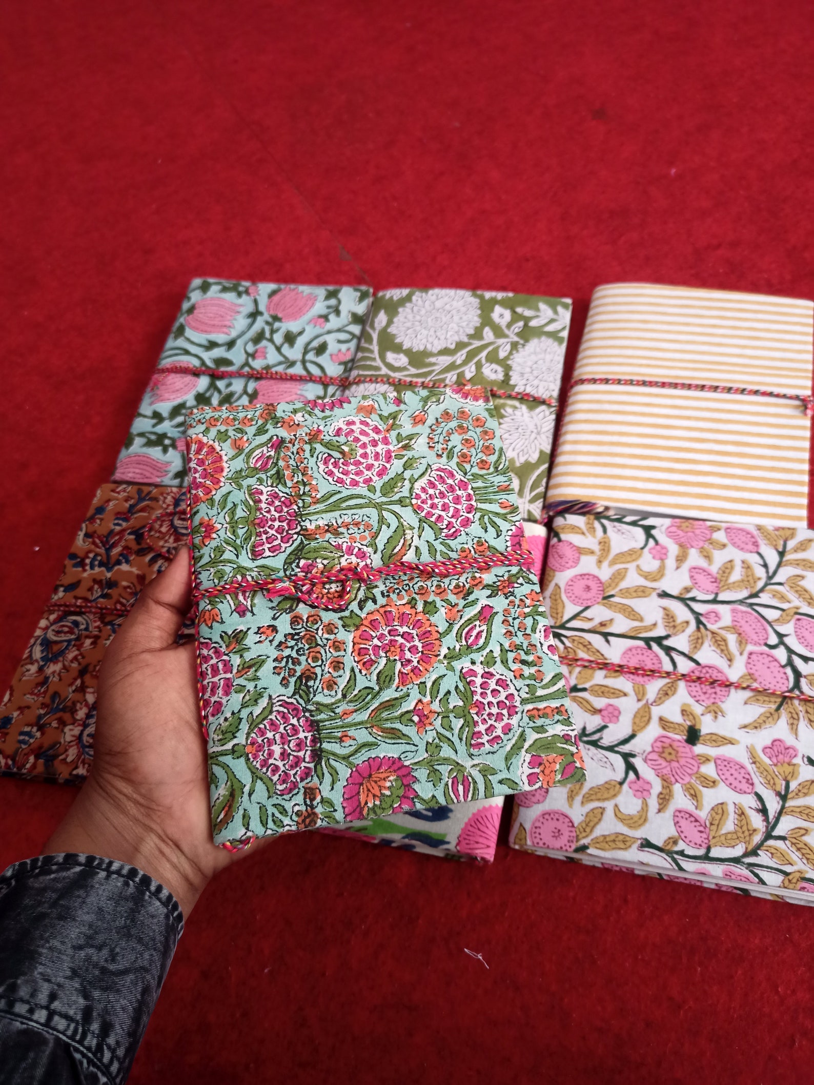 5 Handmade Indian Hand Block Print Note Book, Handmade Diary, Note Book ...