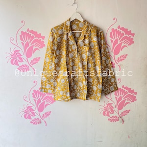 Floral Print Cotton Pajama Set: Indian Night Suit