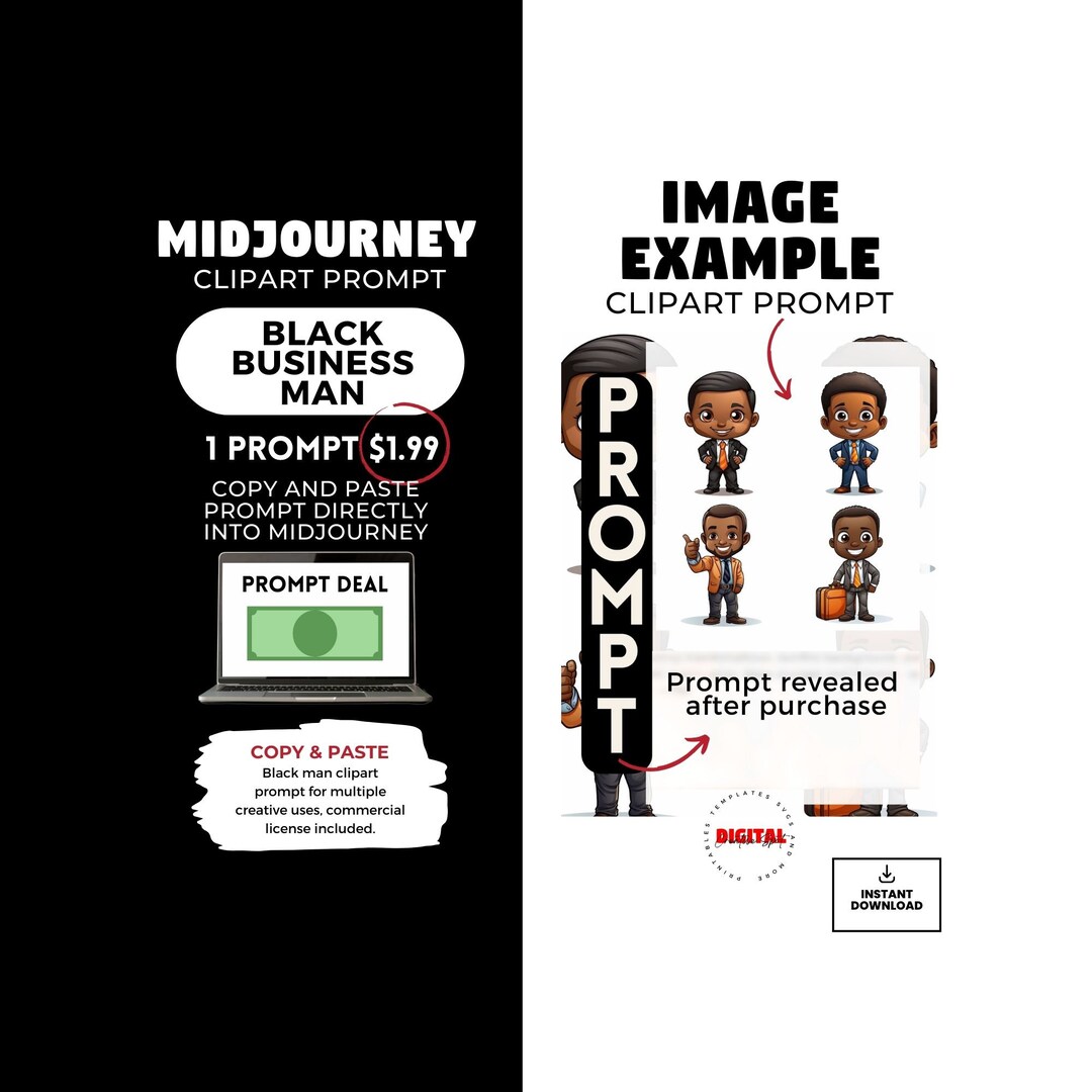 Midjourney Prompts for Men Fashion Clipart Midjourney Prompt Custom ...