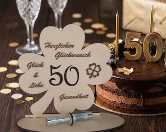 Geldgeschenk / 50. Geburtstag Kleeblatt