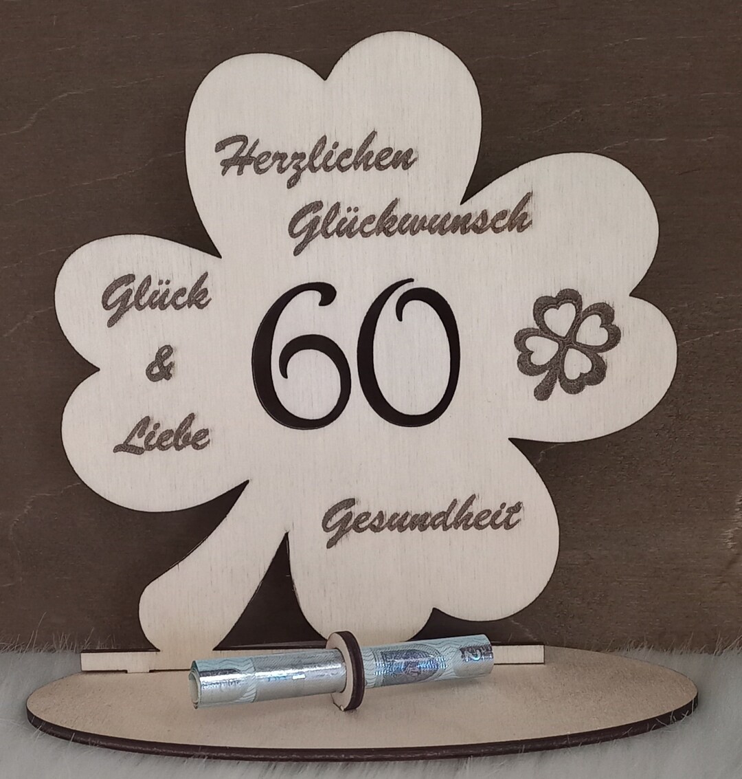 Geldgeschenk / 60. Geburtstag Kleeblatt Etsy.de