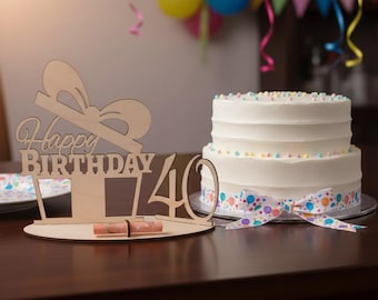 Happy Birthday wooden gift, money gift, 40th birthday