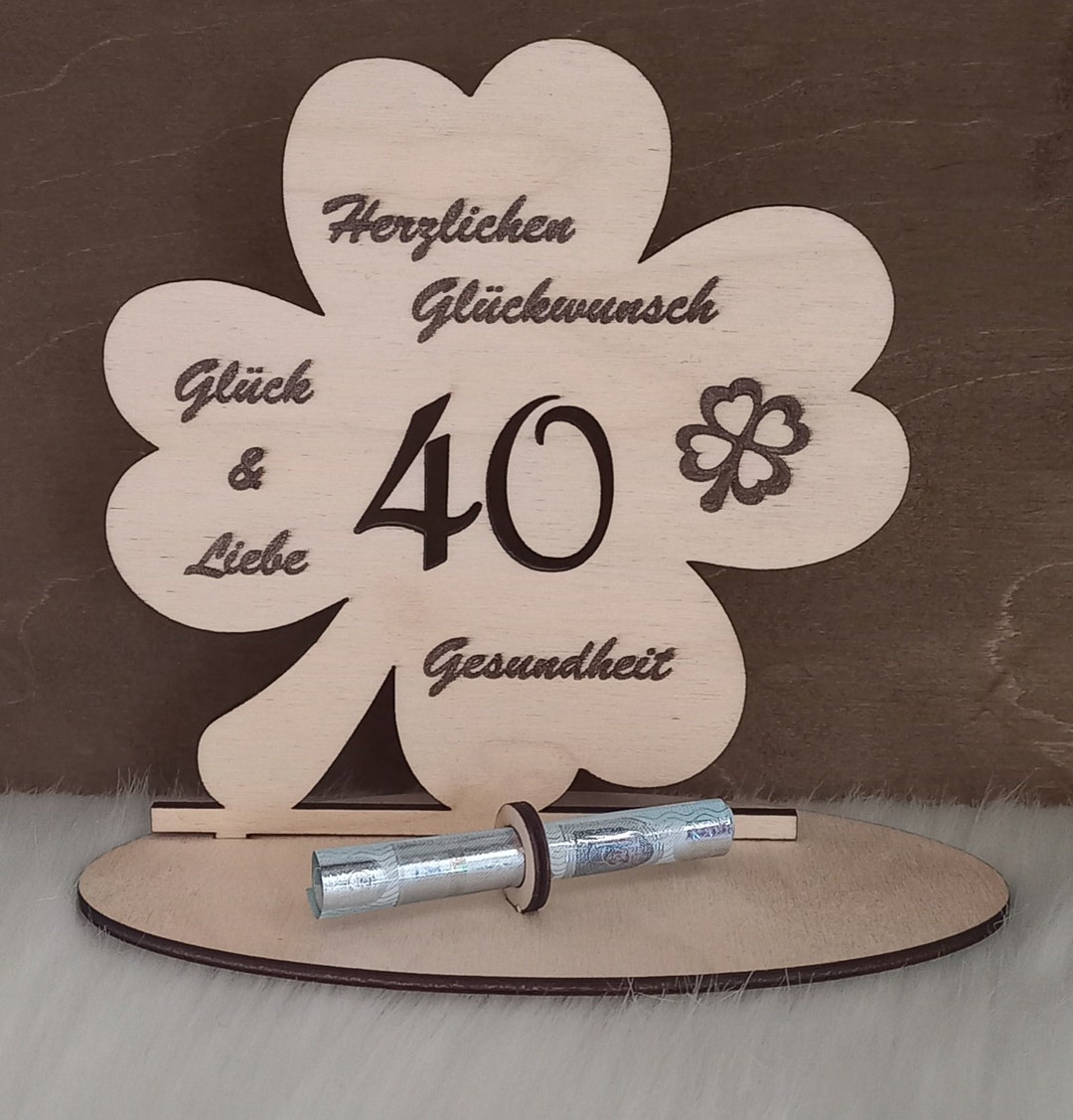 Geldgeschenk / 40. Geburtstag Kleeblatt Etsy.de