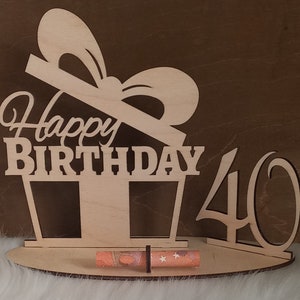 Happy Birthday Wooden Gift Money Gift 40th Birthday