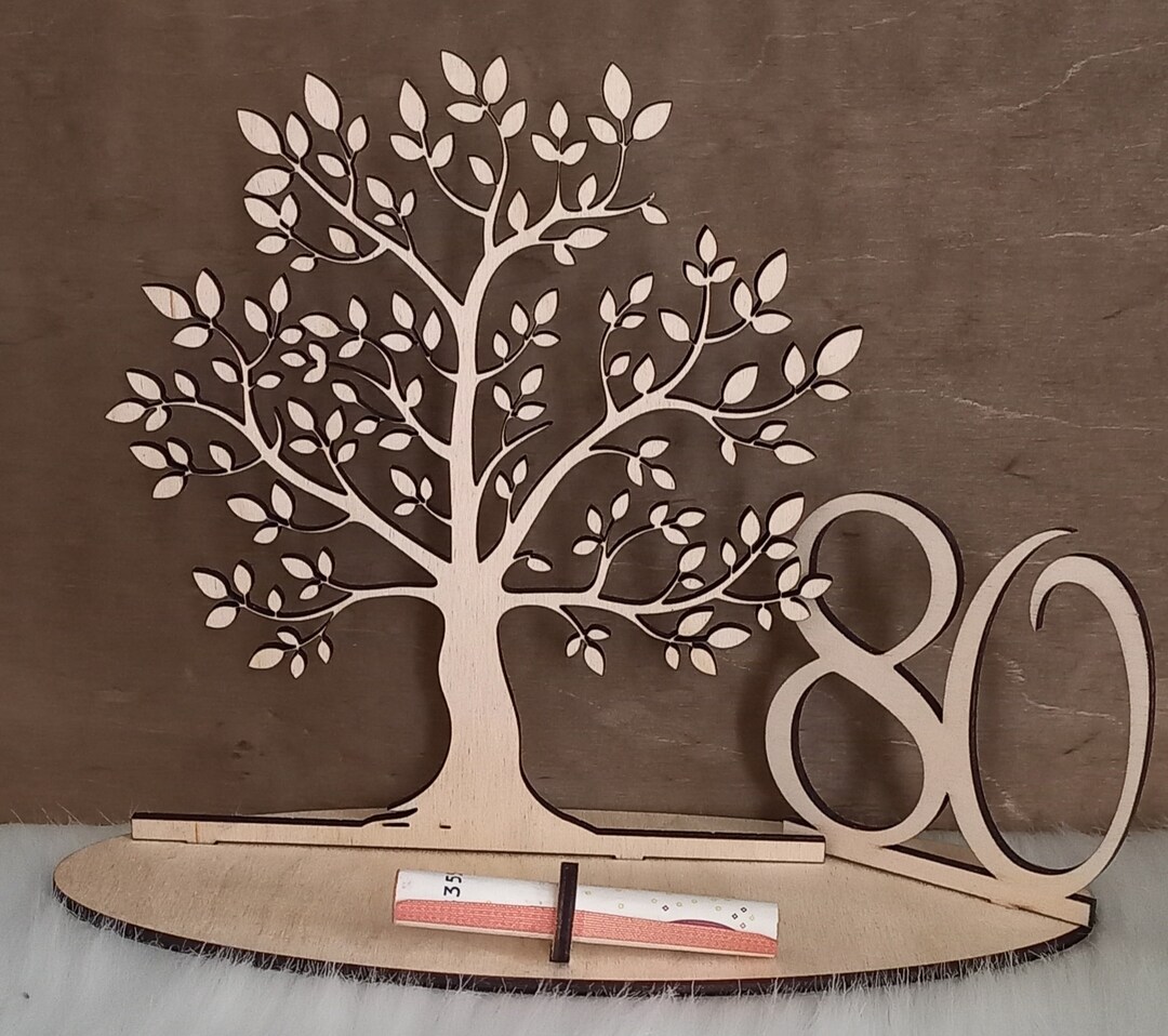 Geldgeschenk BAUM 80. Geburtstag Etsy.de