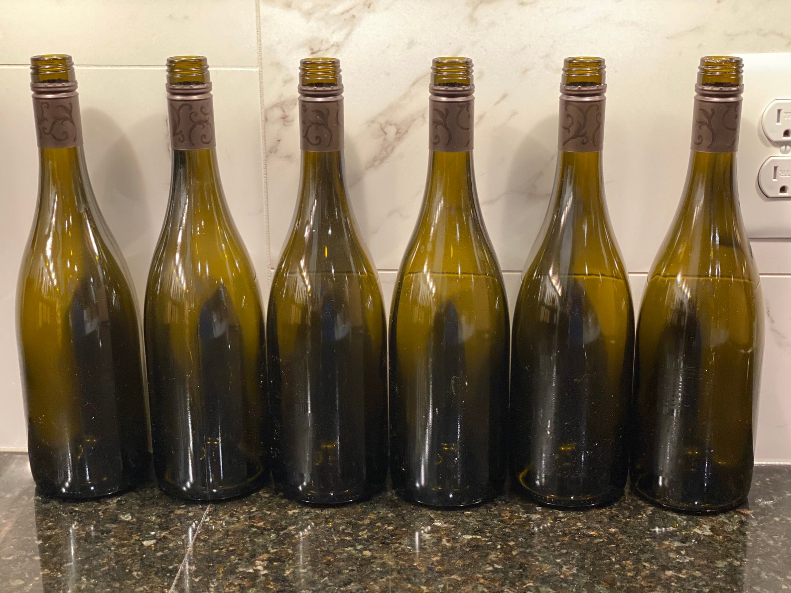 Assorted Empty Brown Wine Bottles 750 Ml Bar Man Cave Craft Supplies