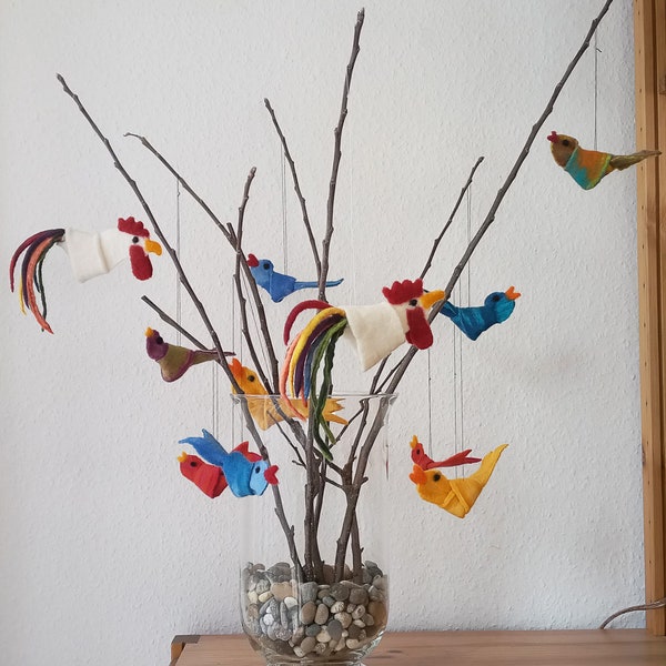 Spring decoration Colorful felt birds