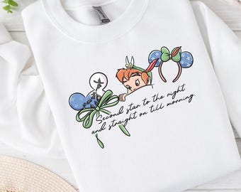 Retro Never Grow Up Disney Peter Pan Shirt, Peter Pan Tinker Bell Wendy John Michael Flight to Neverland Shirt, Flight Ride Family Trip Tee