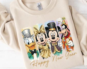 Happy New Year Disney Family Shirt, Cute Disney Couple 2026 Shirt, Disneyland Shirt, Christmas And New Year Vacation Tee, 2026 Holiday Tee