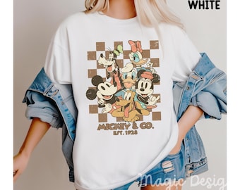 Retro Mickey & Co 1928 Comfort Colors Shirt, Disneyland Tee, Disneyworld Shirt, Mickey And Friends Family Shirt, Disney Gift