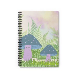 Mushroom Friends Journal, Mushroom Notebook, Spiral Notebook - Ruled Line