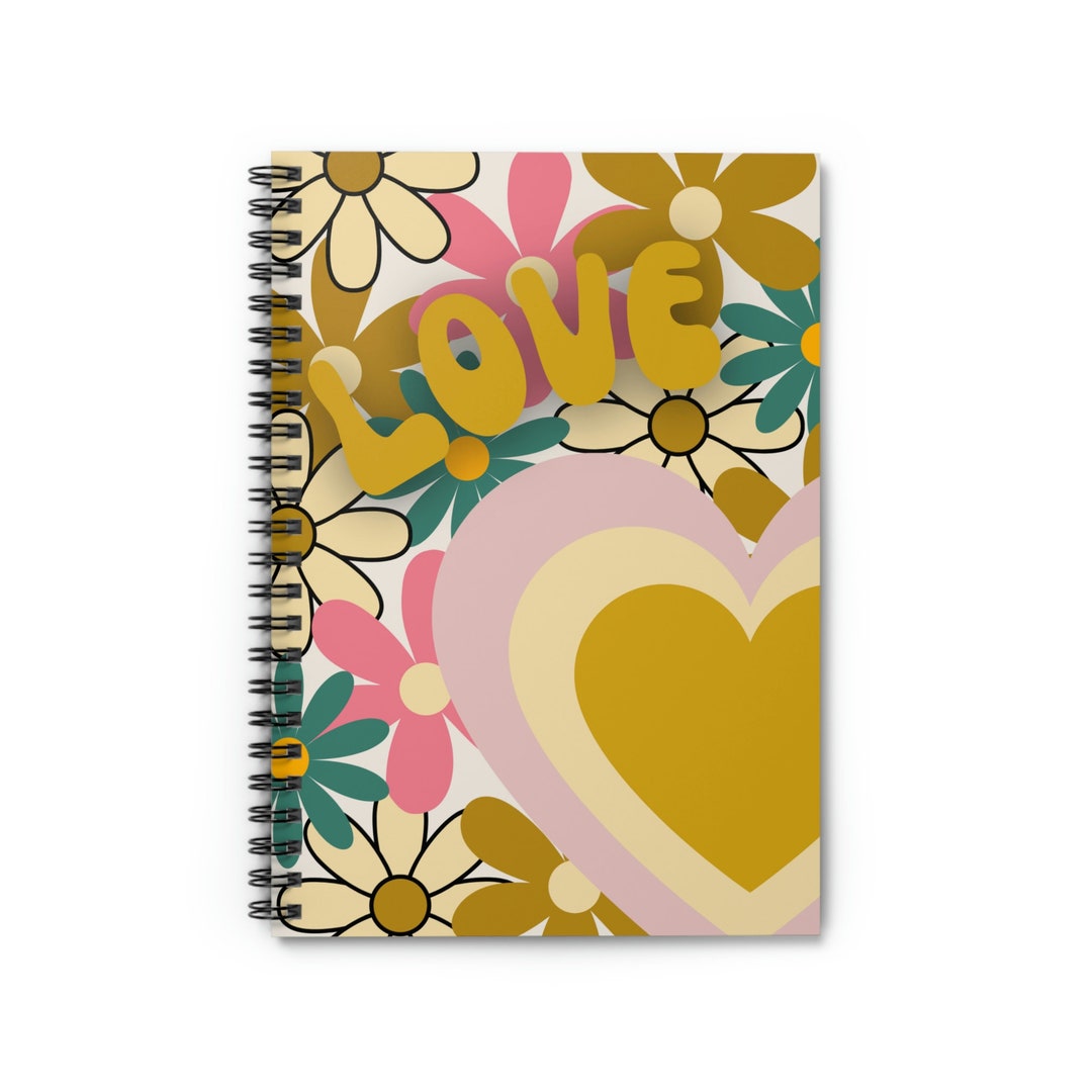 Spiral Love Flower Notebook - Ruled Line Journal - Etsy