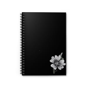 Black Notebook with Flower, Journal