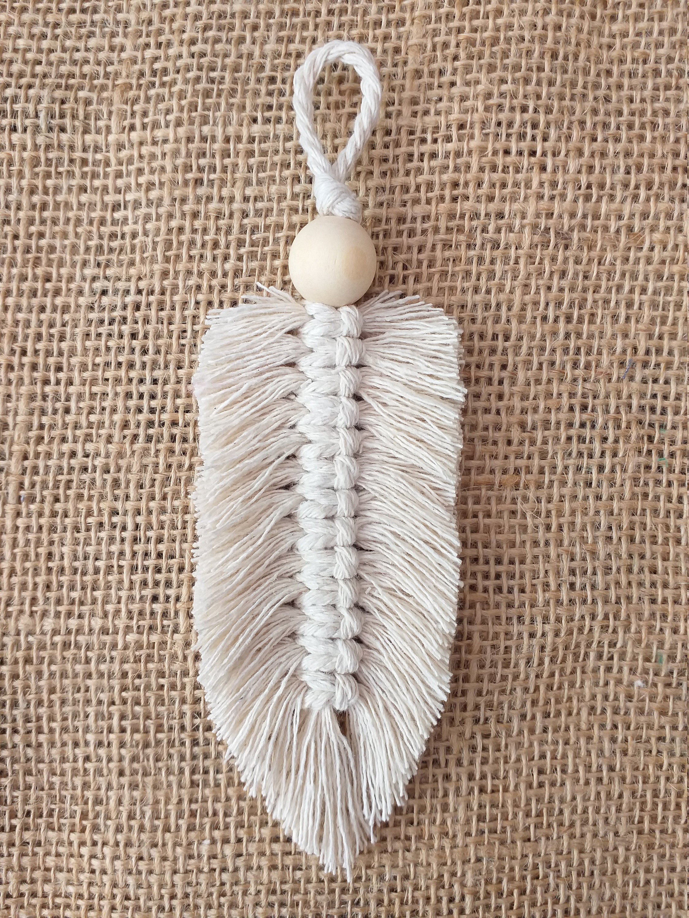 Natural handmade macrame hanging feathers decoration Etsy