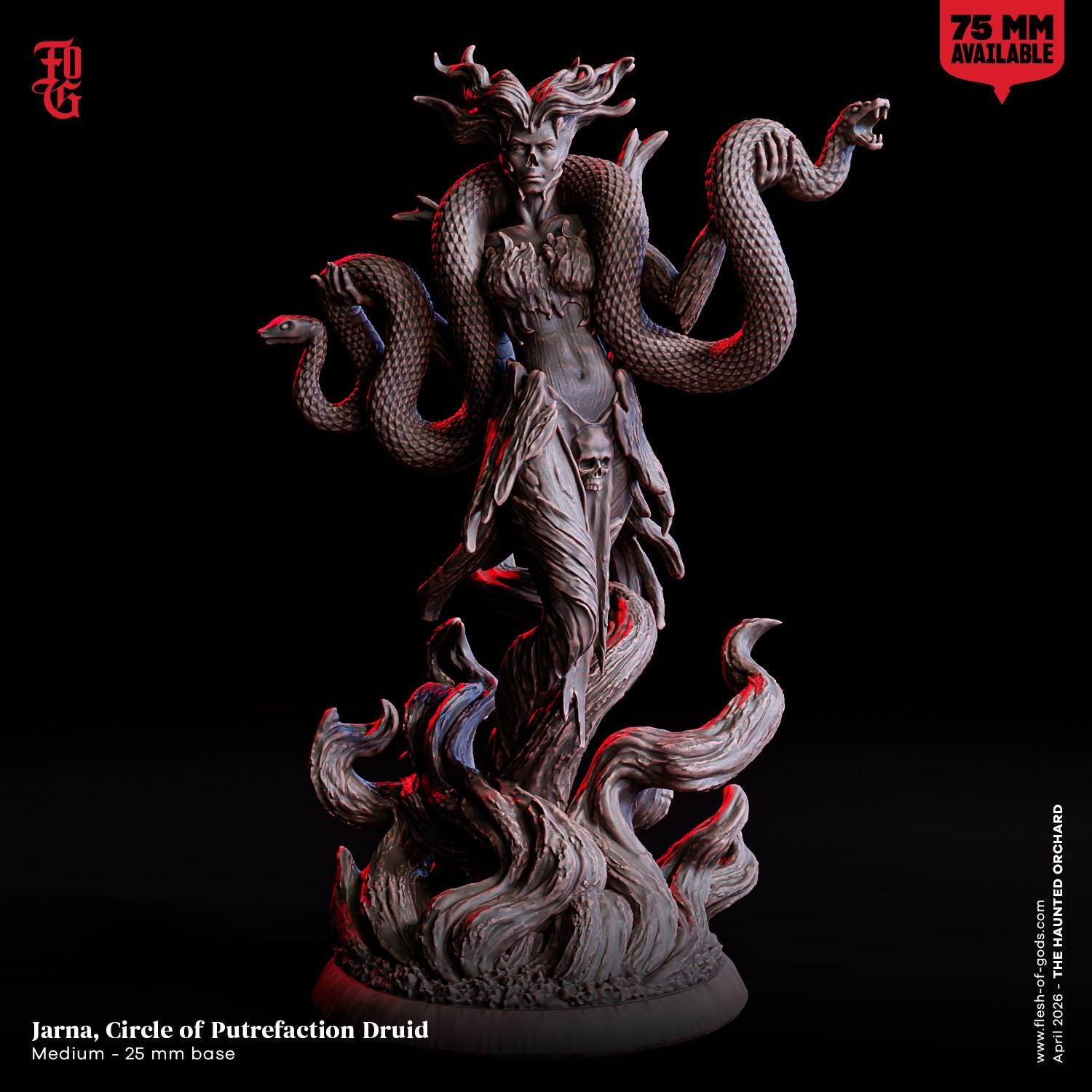 Putrafraction Jarna Circle of Putrefaction Druid Miniature- Haunted Orchard- Flesh of ...