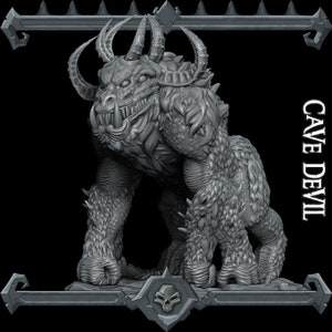 Cave Devil Miniature - Large Fiend -  Rocket Pig Games - D&D 5e - Dungeons and Dragons - Fantasy RPG Tabletop Games - Pathfinder