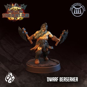 Dwarf Berserker Barbarian Miniature - StoneHeart Clan - Crippled God Foundry -  D&D 5e - Dungeons and Dragons - Tabletop Games